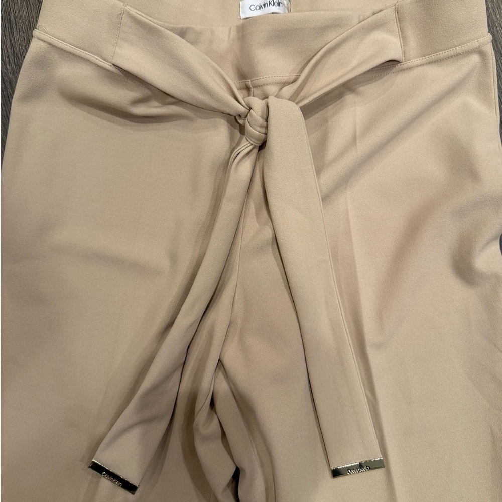 Calvin Klein Neutral Tie-Front Trousers